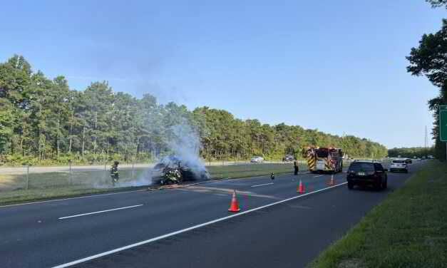 NEPTUNE:  ROUTE 18 CAR FIRE CREATES TRAFFIC BACK UP