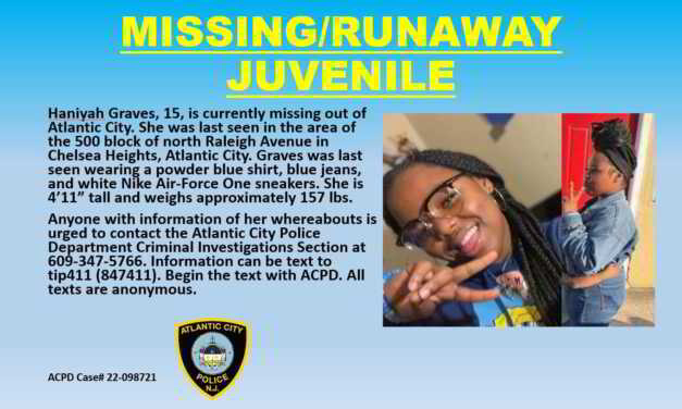 ATLANTIC CITY:  MISSING JUVENILE – HAVE YOU SEEN HER?